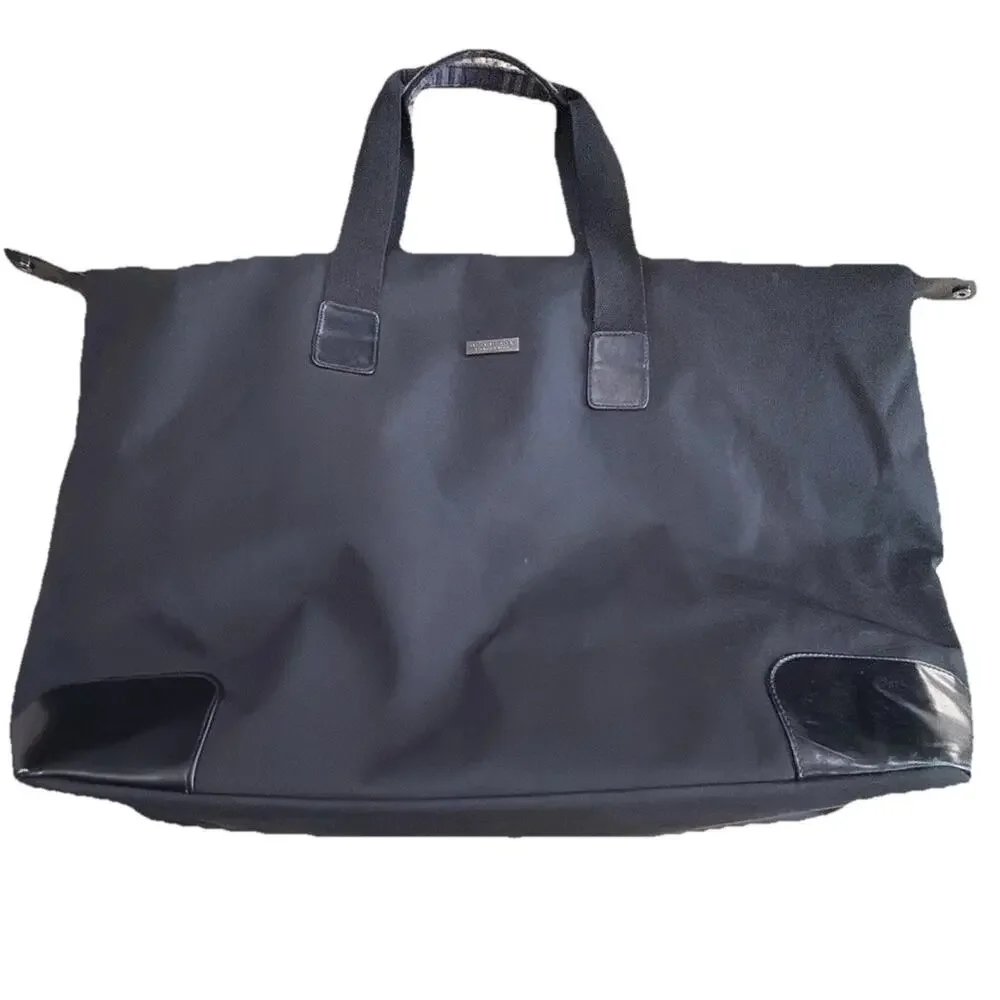 Burberry Fragrances Black Duffle Bag Weekender Tote Gray Nova Check Handles